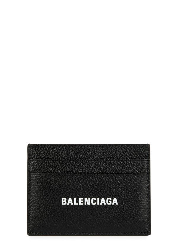 BALENCIAGA Logo-print leather card holder