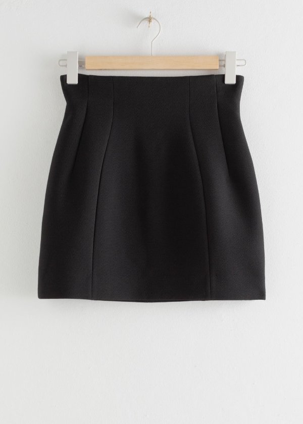 Structured High Waisted Mini Skirt