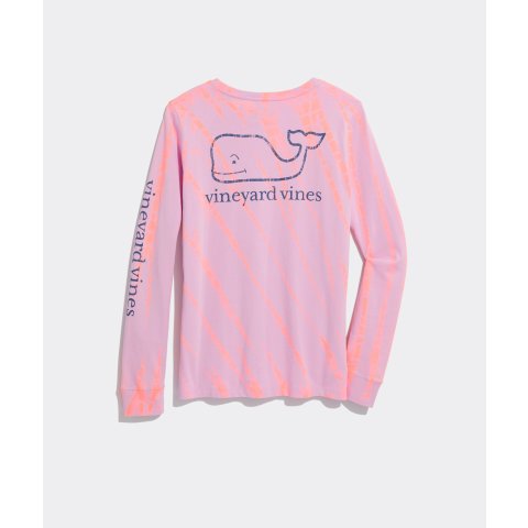Vineyard VinesOcean Tie-Dye Vintage Whale Long-Sleeve Pocket Tee
