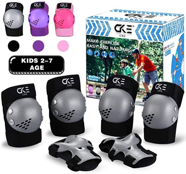 CKE Kids Knee Pad Elbow Pads Guards for Boys Girls 2-7 Year Old Kids Protective Gear Set for Skating Cycling Bike Rollerblading Scooter