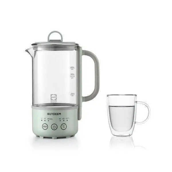 Buydeem Mini Kettle Cooker with Double Wall Glass Cup