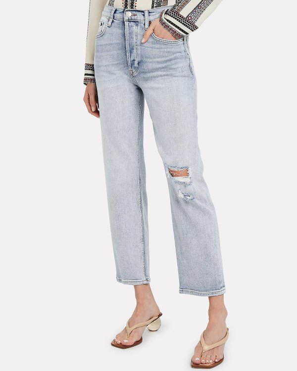 Stove Pipe Stretch Jeans