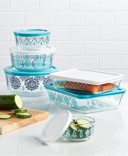 12-pc. Decorated Glass Storage Set, Created for Macy's