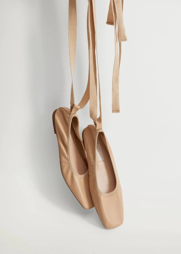 Bow leather ballerina - Women | OUTLET USA