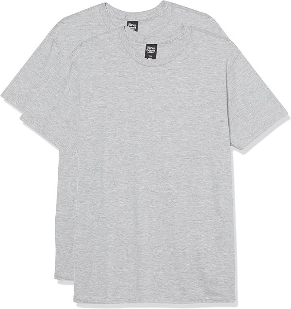 Hanes Men's Nano Premium Cotton T-Shirt (Pack of 2), Light Steel, Medium