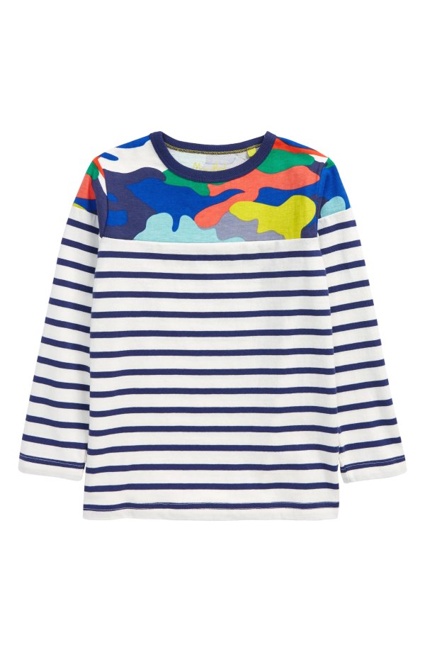 Mini Boden Kids' Fun Breton Stripe T-Shirt