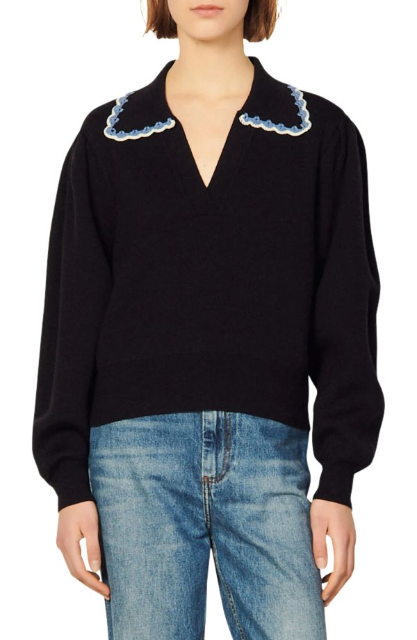 Abondance Crochet Collar Sweater