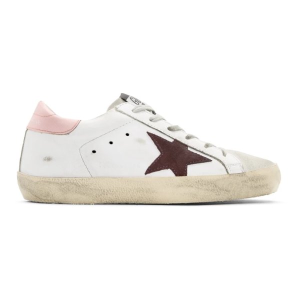 - White & Pink Superstar Sneakers