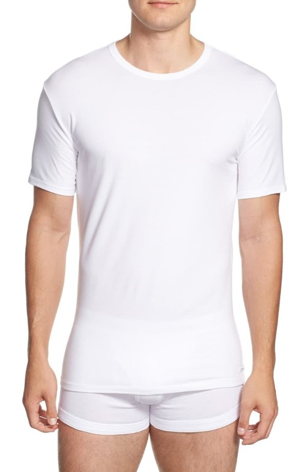 2-Pack Stretch Cotton Crewneck T-Shirt