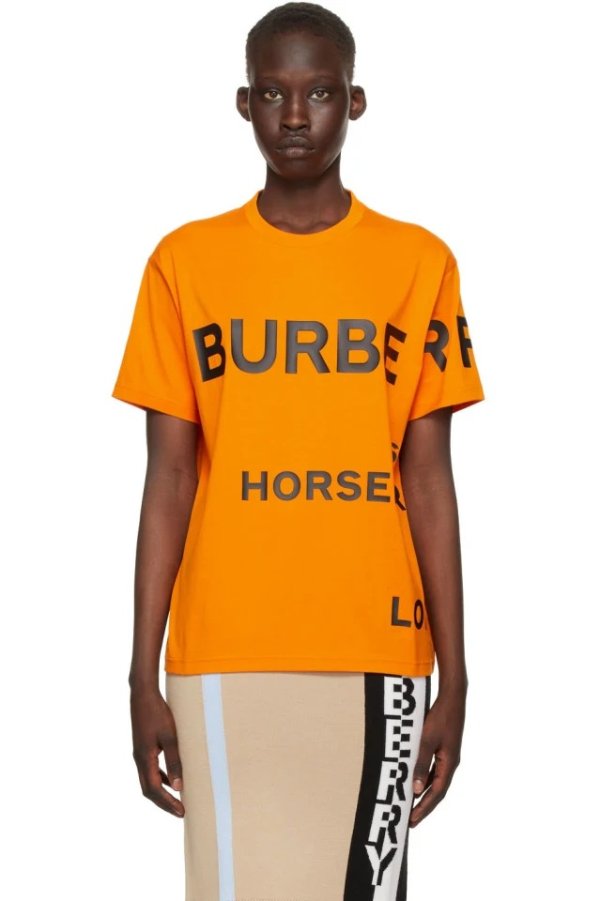 Orange Oversized 'Horseferry' T-Shirt