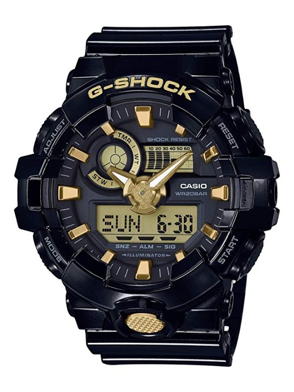 G Shock Men's G-Shock Quartz Watch with Resin Strap, Black, 16 (Model: GA-710GBX-1A9CR