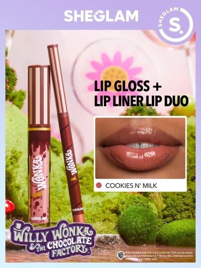 Willy wonka | SHEGLAM Cocoa Kiss Lip Duo-Cookies N' Milk