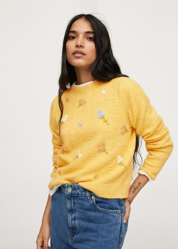 Flowers knit sweater - Women | Mango USA