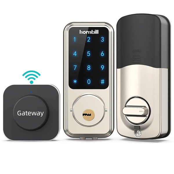 Hornbill 智能WiFi防水电子门锁 手机App控制 关门后自动锁门