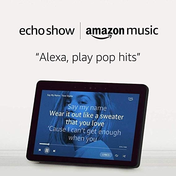 Echo Show (2nd Gen) – Premium sound and a vibrant 10.1” HD screen - Charcoal + Amazon Music Unlimited (6 months FREE w/auto-renew)