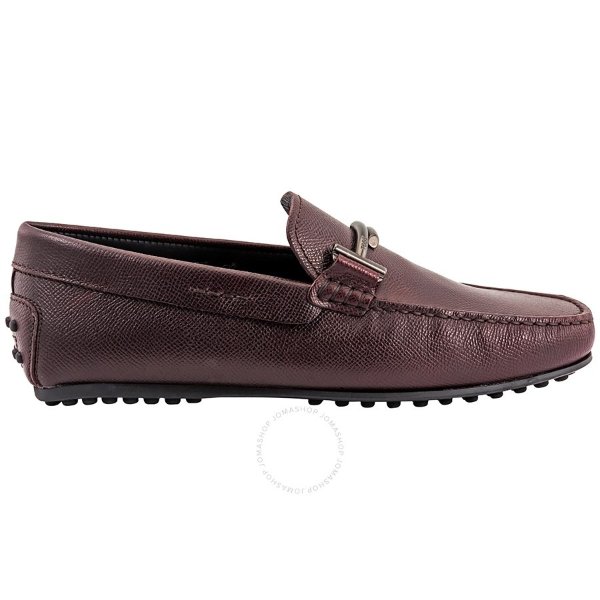 Tods Doppia T City Gommino Loafers Dark Red