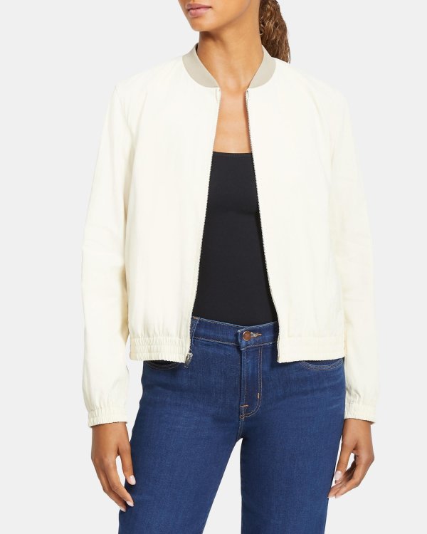 Bomber Jacket in Stretch Linen