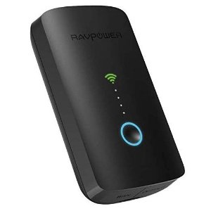 RAVPower FileHub Plus, Dual Band Wireless Travel Router, USB Port, SD Card Slot, 6700mAh External Battery Pack