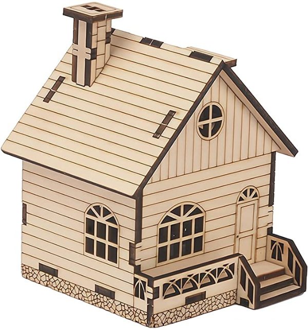 3D 小木屋拼图音乐盒