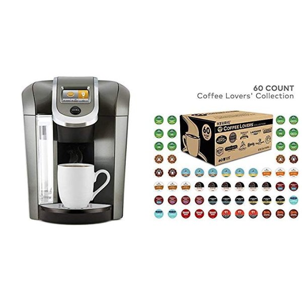 Single Serve K-Cup Programmable Coffee Maker with Single Serve Coffee K-Cup Pods, Variety, 60 Count