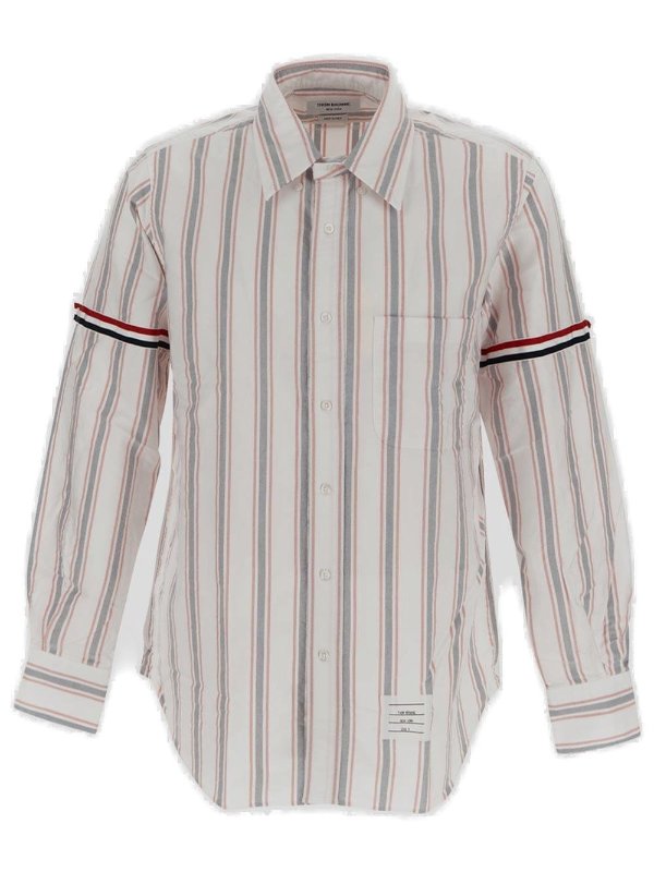 Stripe-Detailed Button-Up Shirt