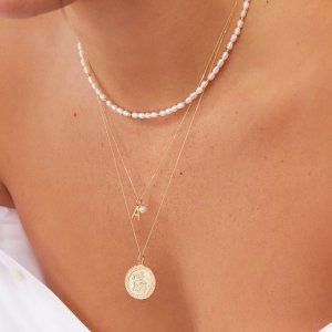 Lily & Roo 夏季大促 小众首饰 质感珍珠、硬币项链、单钻