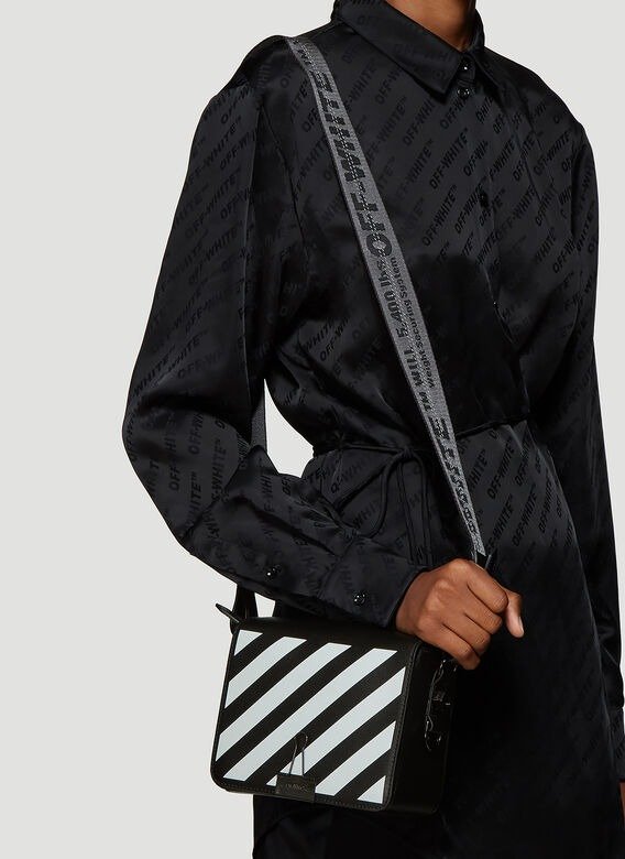Diagonal Binder Shoulder Bag in Black