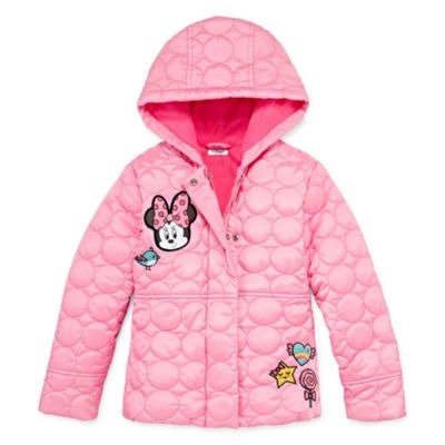 Minnie Mouse Hooded Water Resistant Midweight Quilted Jacket-Toddler