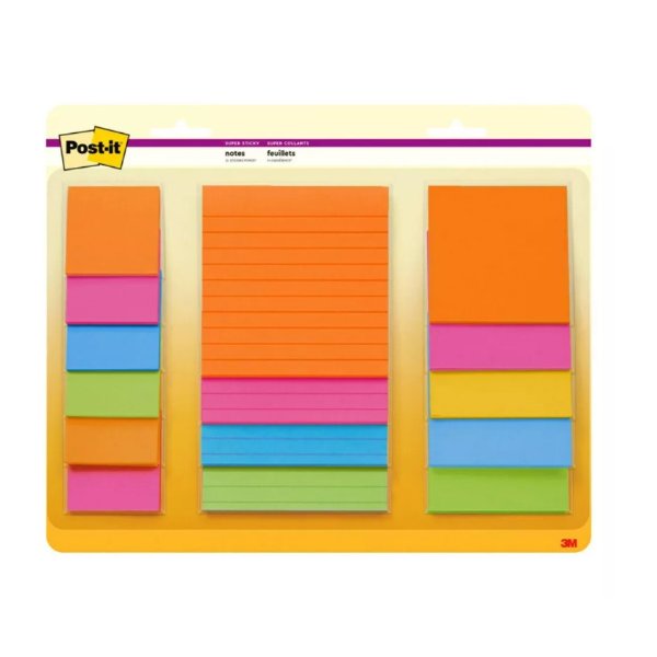 15ct Super Sticky Notes Pack Energy Boost Collection
