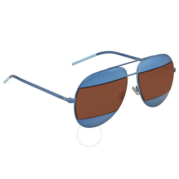 Blue, Brown Mirror Aviator Sunglasses