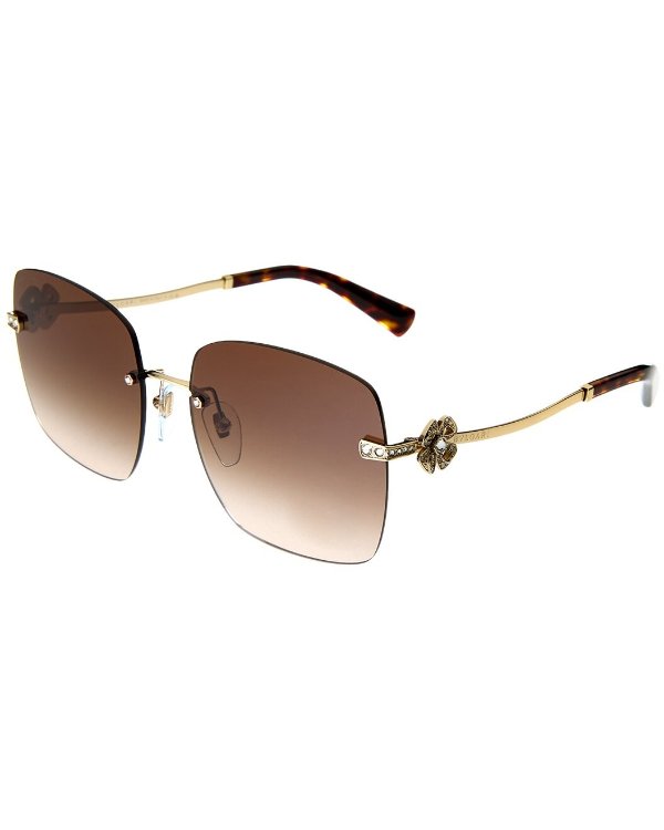 Women's BV6173B 58mm Sunglasses / Gilt