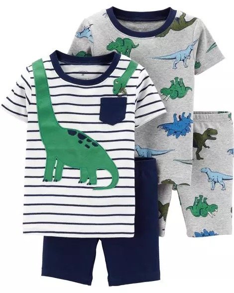 小童恐龙睡衣4件套，也有婴儿码