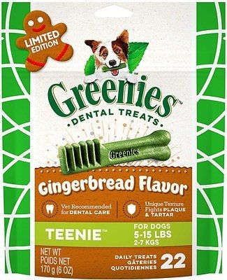 Seasonal Gingerbread Flavor Dental Dog Treats, Teenie, 22 count - Chewy.com