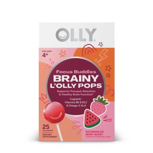 Olly新品上市帮助专注力棒棒糖 25支 草莓西瓜口味