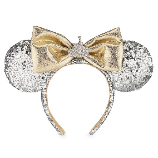 Minnie Mouse Sleeping Beauty Castle Ear Headband - Silver Sequins - Disneyland | shopDisney