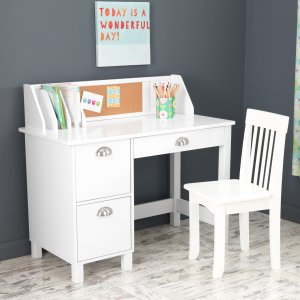 KidKraft Study Desk with Chair - White