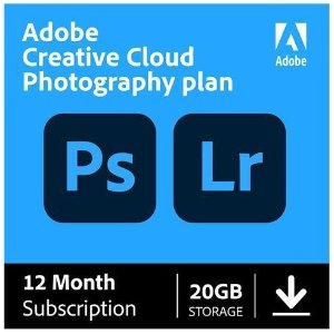 Adobe Creative Cloud Photography 12月订阅(PS+LR) 带 20GB 云存储