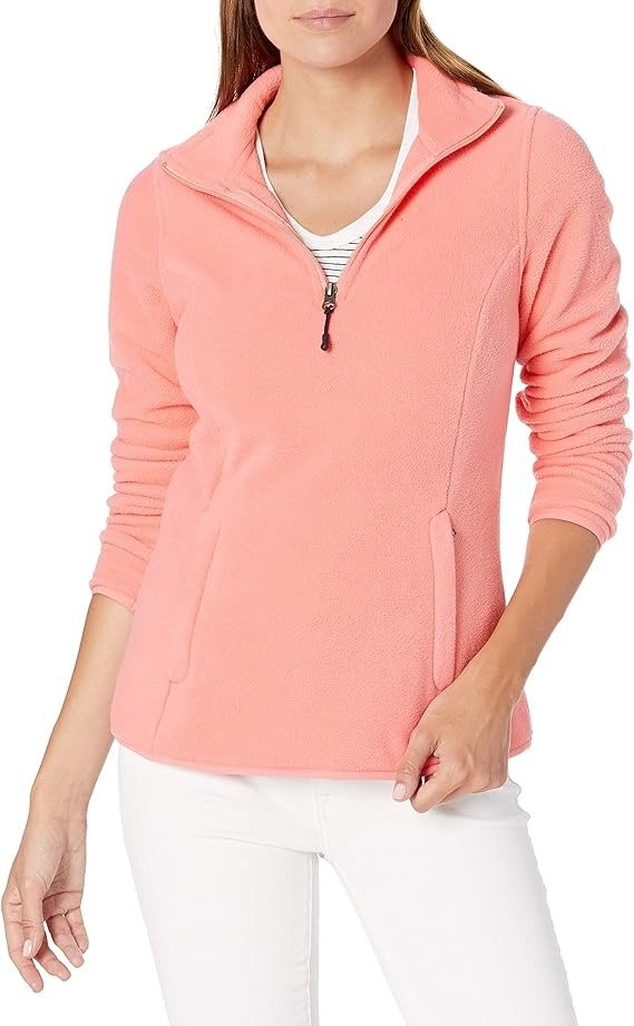 Amazon Essentials Women's Classic-Fit Long-Sleeve Quarter-Zip Polar Fleece Pullover Jacket (Available in Plus Size)