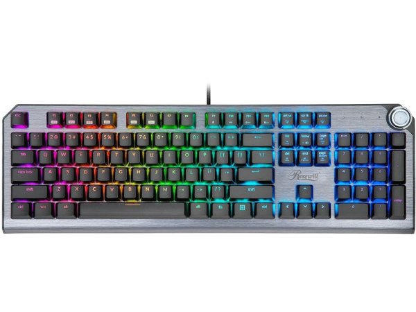 NEON K91 RGB Mechanical Gaming Keyboard with Blue Switches, Underglow and 17 Backlit Modes, Multifunctional Dial Control, Wrist Rest and PBT Keycap Set - Newegg.com