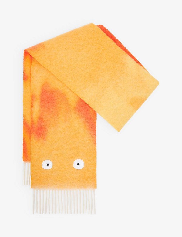 x Howl's Moving Castle Calcifer mohair wool-blend scarf