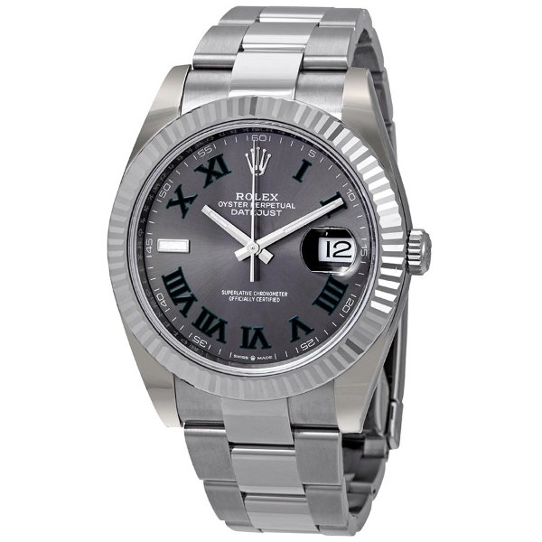 Datejust 41 Slate Dial Automatic Men's Steel and White Gold Oyster Watch 126334GYRO
