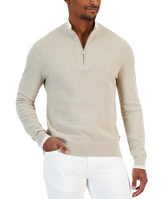 Men's Textured Quarter-Zip Sweater, Created for Macy's