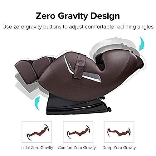 Shiatsu Electric Zero Gravity Full Body Affordable FDA Approved Massage Chair Recliner with Heat and Foot Rollers, Brown