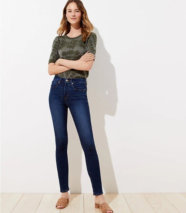 High Waist Slim Pocket Skinny Jeans | LOFT