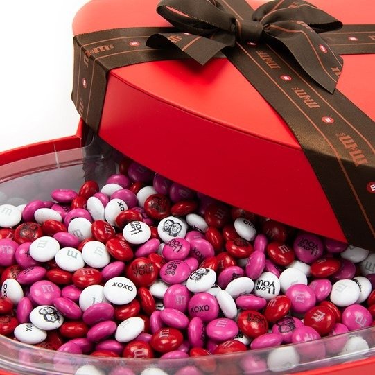 可个性化指定巧克力豆礼盒，浪漫桃心款