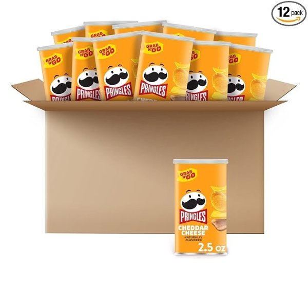 Potato Crisps Chips, Cheddar Cheese Flavored, Grab and Go, Bulk Size, 2.5 Ounce, Pack of 12