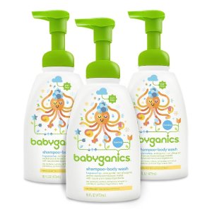 Babyganics Baby Shampoo + Body Wash, Fragrance Free, 16oz Pump Bottle (Pack of 3)
