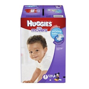 HUGGIES Little Movers Diapers, Size 3, 128 Count