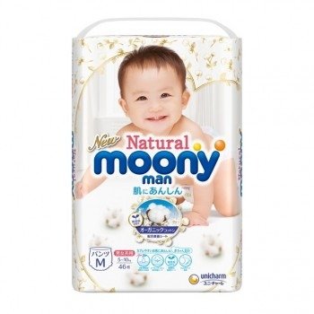 Natural Moonyman 裤型婴儿纸尿裤 (M号) (日本本土版)