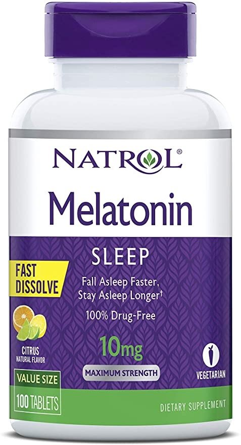 Melatonin Fast Dissolve Tablets, Helps You Fall Asleep Faster, Stay Asleep Longer, Easy to take, Dissolves in Mouth, Strengthen Immune System, Max Strength, Citrus Punch Flavor, 10mg, 100 Count